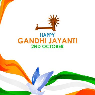 Mutlu Gandi Jayanti bayrağının vektör illüstrasyonu