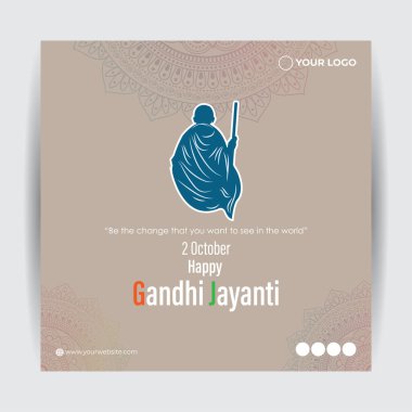 Mutlu Gandi Jayanti bayrağının vektör illüstrasyonu