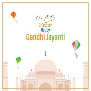 Mutlu Gandi Jayanti bayrağının vektör illüstrasyonu