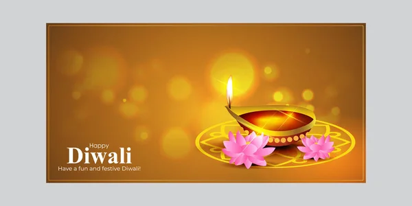 Ilustración Vectorial Para Feliz Saludo Diwali — Vector de stock