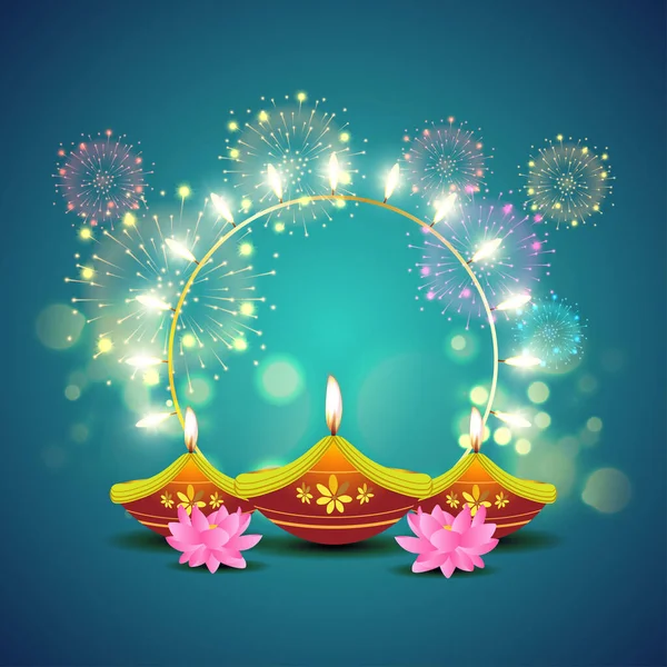 Ilustração Vetorial Para Saudação Happy Diwali — Vetor de Stock