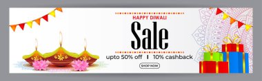 Mutlu Diwali Satış Sancak Şablonunun Vektör illüstrasyonu
