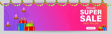 Mutlu Diwali Satış Sancak Şablonunun Vektör illüstrasyonu