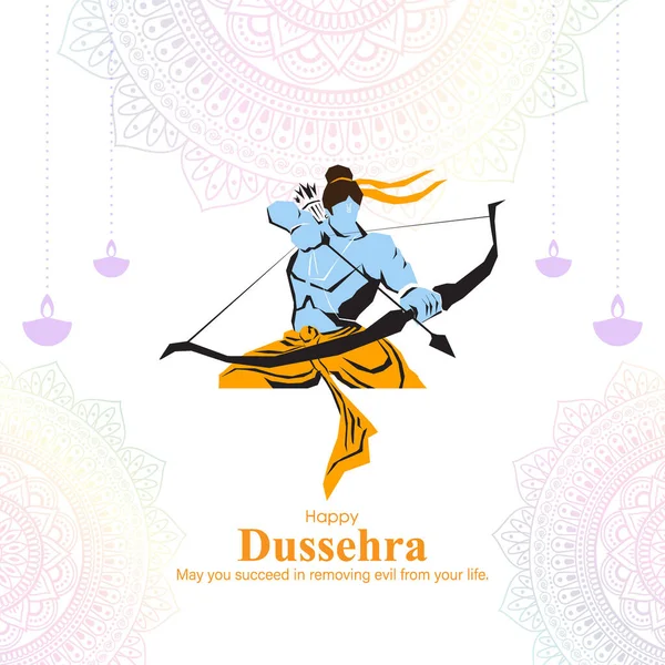 Vector Illustration Happy Dussehra Greeting — Stock Vector