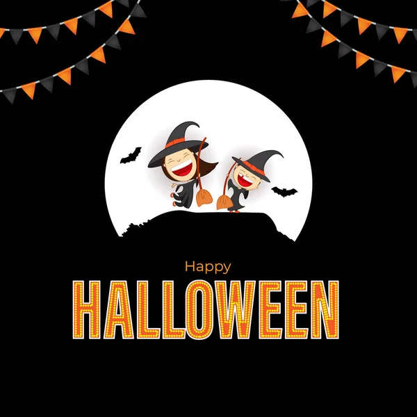 Vektor Illustration Halloween Festival Banner Hälsning Flygblad Oktober — Stock vektor