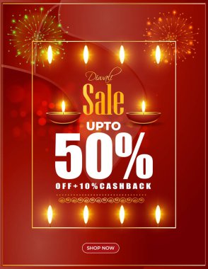 Mutlu Diwali Satış Sancak Şablonunun Vektör illüstrasyonu