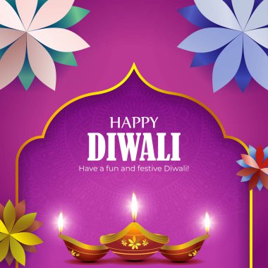 Mutlu Diwali selamı için vektör illüstrasyonu