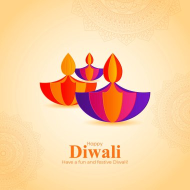 Mutlu Diwali selamı için vektör illüstrasyonu