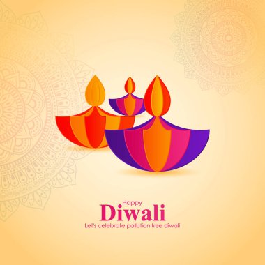 Mutlu Diwali selamı için vektör illüstrasyonu