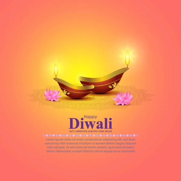 Векторная Иллюстрация Приветствия Happy Diwali — стоковый вектор