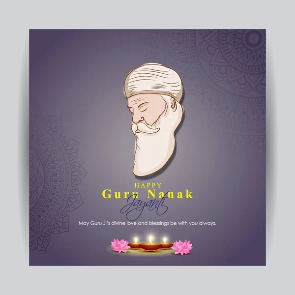 Vektor Illustration För Indiska Festivalen Guru Nanak Jayanti — Stock vektor