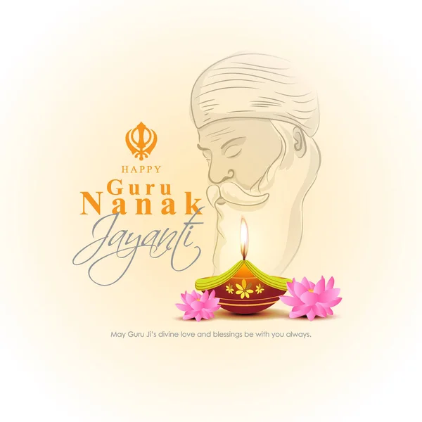 Vectorillustratie Voor Indiaas Festival Guru Nanak Jayanti — Stockvector