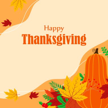 Şükran Günü afişi için vektör illüstrasyonu