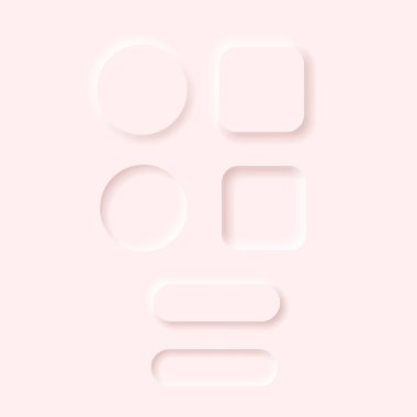 UI tasarımı için vektör neumorfik biçim düğmesi ayarlandı