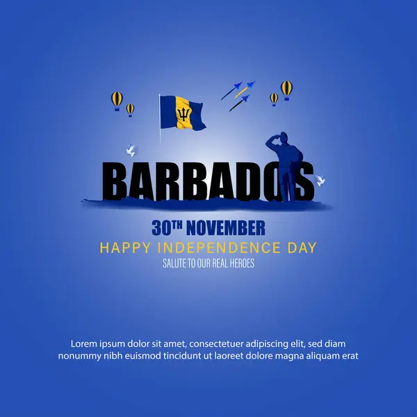 Ilustración Vectorial Feliz Banner Del Día Independencia Barbados — Archivo Imágenes Vectoriales