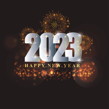 Mutlu yıllar 2023 arkaplan poster afişi için vektör illüstrasyonu