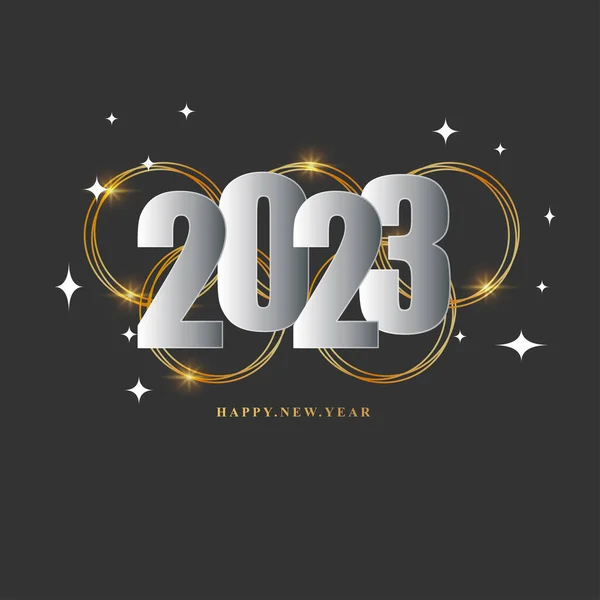 快乐新年2023背景海报横幅宣传单的矢量图解 — 图库矢量图片