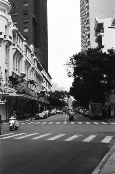 Tuesday Morning October 2021 Location Chi Minh City Black White — Stock Photo, Image