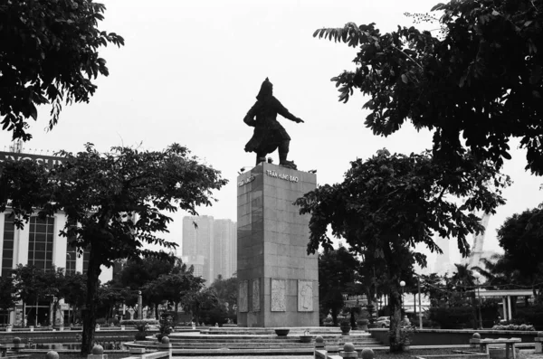 2021年10月26日火曜日の朝 ホーチミン市 白と黒の写真 ホーチミン市の風景ストリートライフ — ストック写真