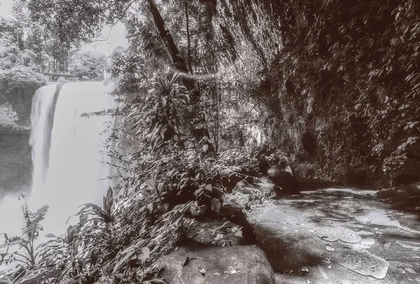 Landscape Photo Black White Film Dambri Waterfall Author Uses Black — 图库照片
