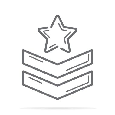 Omuz kayışları ikonu. Çizgi vektör işareti, beyaz üzerine izole edilmiş doğrusal resim. Sembol, logo, çizim. Düzenlenebilir vuruş.