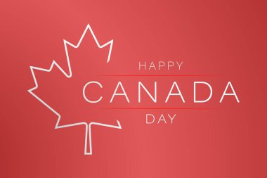 Kanada bayrağı ya da başlık arkaplanı. 1 Temmuz ulusal bayram tasarımı. Kırmızı ve beyaz konfeti. Basit vektör illüstrasyonu.
