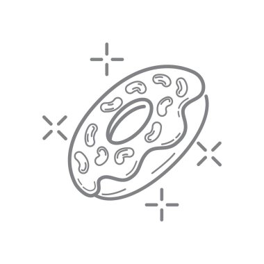 Çörek simgesi vektörü beyaz arkaplanda izole edildi, burger şeffaf işareti, çizgi sanatı, düzenlenebilir vuruş.