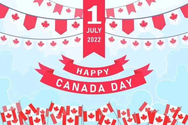 Canada Dag Banner Header Achtergrond Juli Nationale Feestdag Ontwerp Rood — Stockfoto