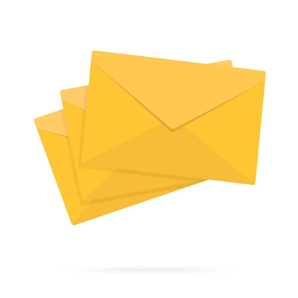 Nowa Wiadomość Lub Mail Komputer Ikoną Poczty Tle Płaska Ikona — Zdjęcie stockowe