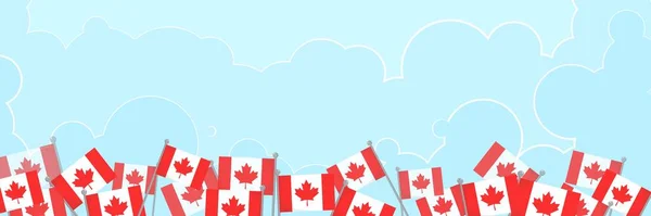 Banner Día Canadá Encabezado Fondo Julio Diseño Nacional Vacaciones Confiti —  Fotos de Stock