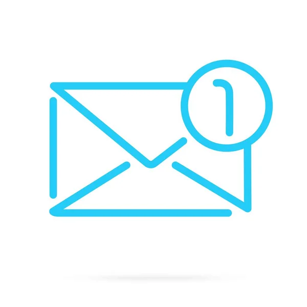 Computer and yellow envelope. New message or email. Computer with mail icon isolated on background. Flat icon with long shadow. Vector stock illustration