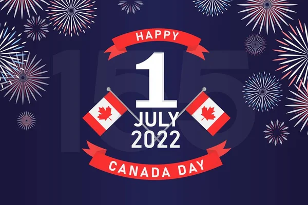 Gelukkige Canada Dagspandoek Canadese Vlaggen Datum Juli 1867 Blauwe Achtergrond — Stockfoto
