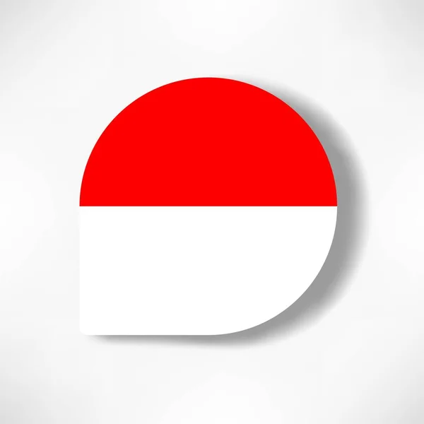 Indonesia Drop Flag Icon Shadow White Background — Stock Fotó