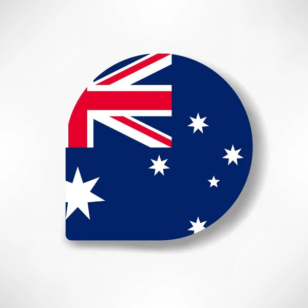 Australia Drop Flag Icon Shadow White Background — Stock fotografie