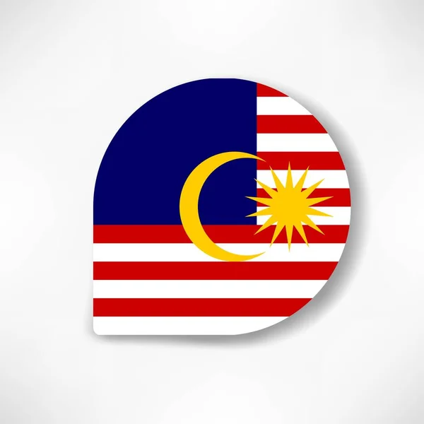 Malaysia Drop Flag Icon Shadow White Background — ストック写真