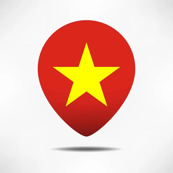 Vietnam Map Pointers Flag Shadow Pin Flag — Foto de Stock