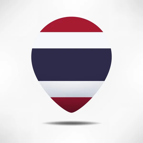 Tajlandia Wskaźniki Mapy Flagi Cieniem Flaga Szpilki — Zdjęcie stockowe