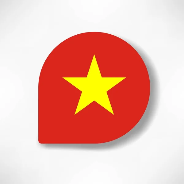 Beyaz Arkaplanda Gölgesi Olan Vietnam Bayrak Indirme Simgesi — Stok fotoğraf