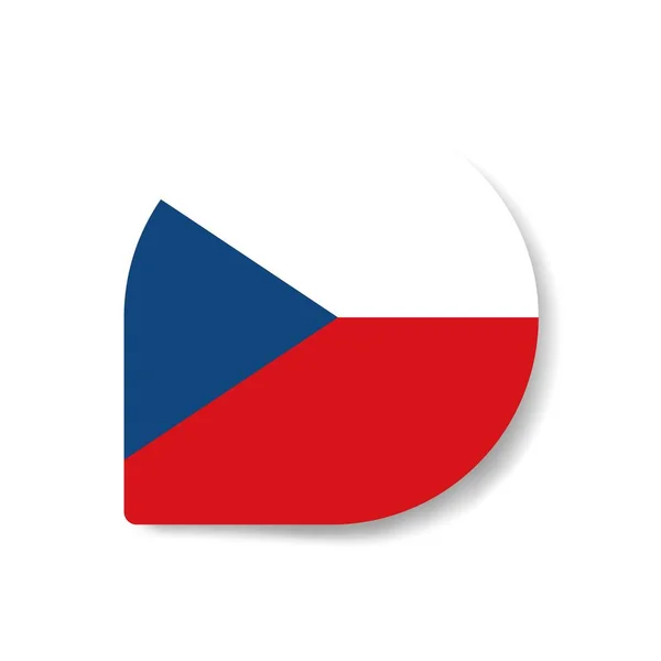 Cseh Repuplic Csepp Zászló Ikon Árnyék Fehér Háttér — Stock Fotó