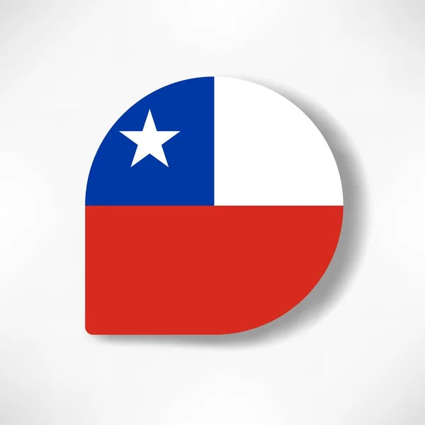 Chile Csepp Zászló Ikon Árnyék Fehér Háttér — Stock Fotó