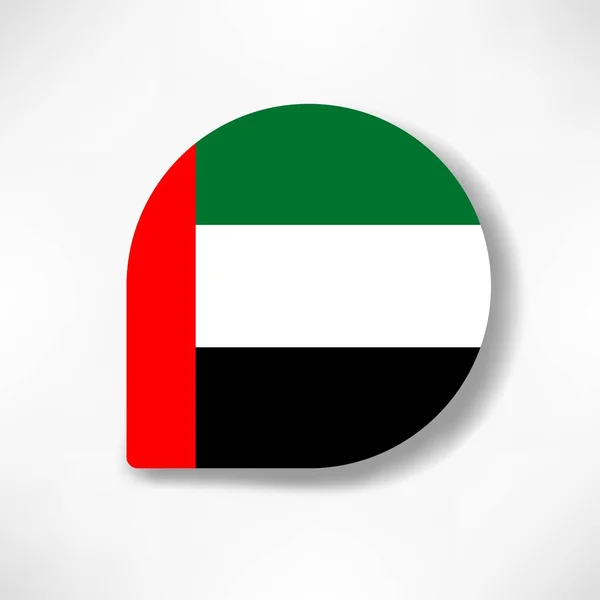 Объединенные Арабские Эмираты Сбрасывают Значок Флага Тенью Белом Фоне — стоковое фото