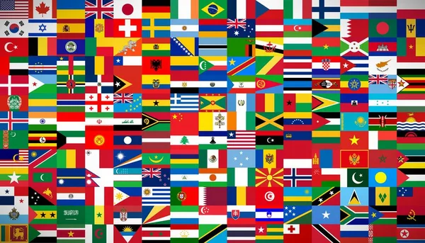 Tutti Paesi Sovrani Bandiere Con Ombra Proporzione — Foto Stock