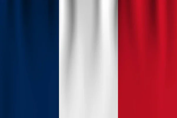 法国的矢量旗帜 法国挥动国旗背景 — 图库照片