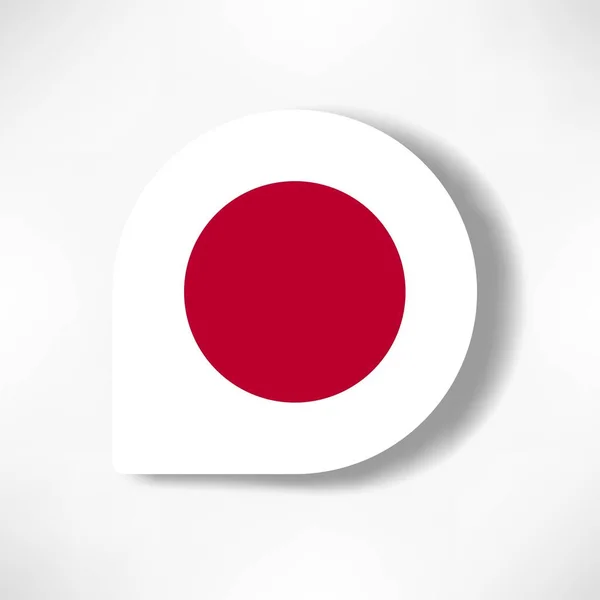 Япония Уронила Значок Флага Тенью Белом Фоне — стоковое фото