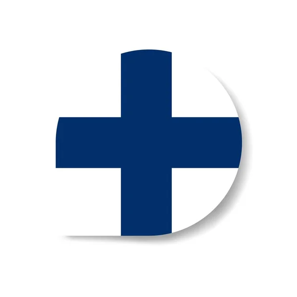 Finlandia Drop Flag Icona Con Ombra Sfondo Bianco — Foto Stock