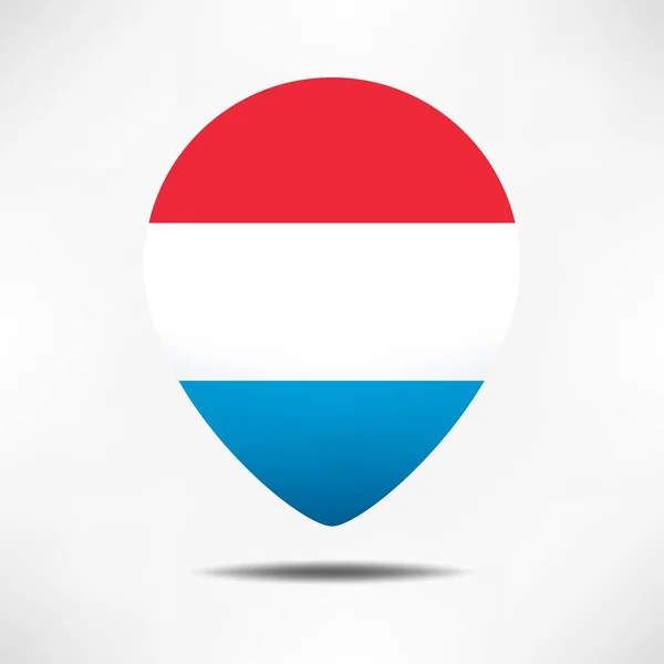 Mapa Luxemburgo Aponta Bandeira Com Sombra Bandeira Pino — Fotografia de Stock