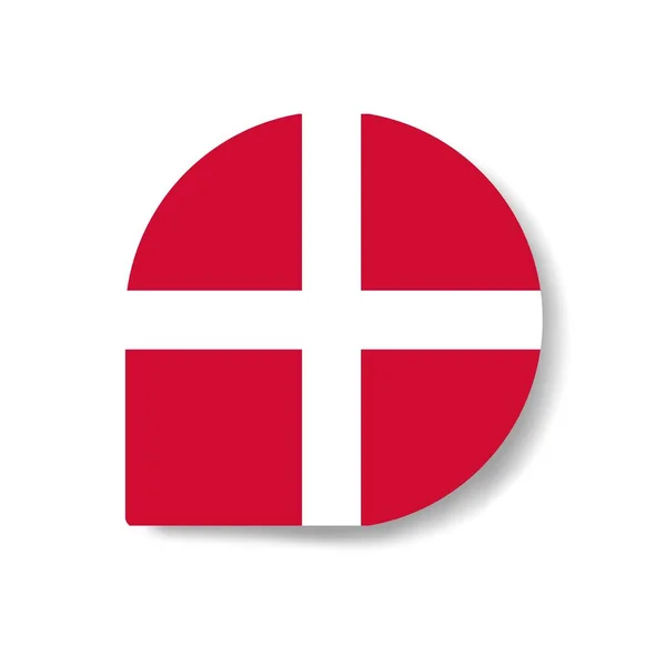 Denmark Drop Flag Icon Shadow White Background — Stock Photo, Image