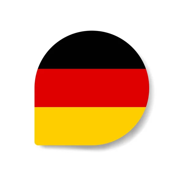 Niemcy Upuść Ikonę Flagi Cieniem Białym Tle — Zdjęcie stockowe