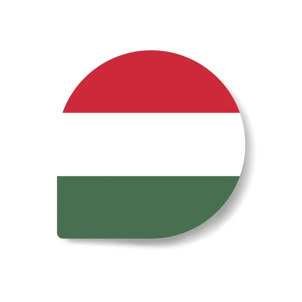 Hungary Drop Flag Icon Shadow White Background — Stock Photo, Image