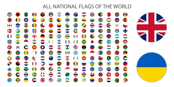 Alla Nationella Flaggor Världen Med Namn Hög Kvalitet Vektor Flagga — Stockfoto